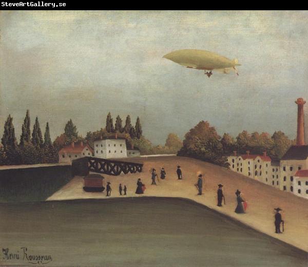 Henri Rousseau Landscape with a Dirigible